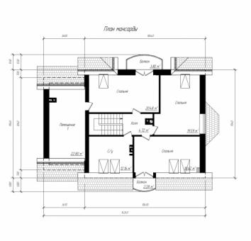 Проект коттеджа с мансардой